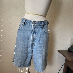 upcycled levi’s boyfriend shorts